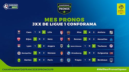 Détail de l'écran des pronostics en ligne pour FDJ