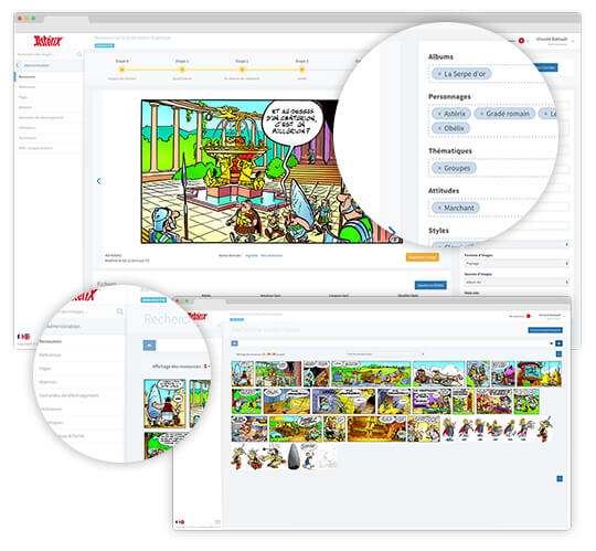 Ecran de la GED Grafix pour les Editions Albert René